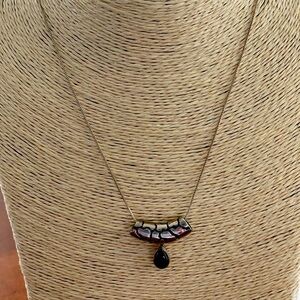 vintage Sterling and Onyx Pendant